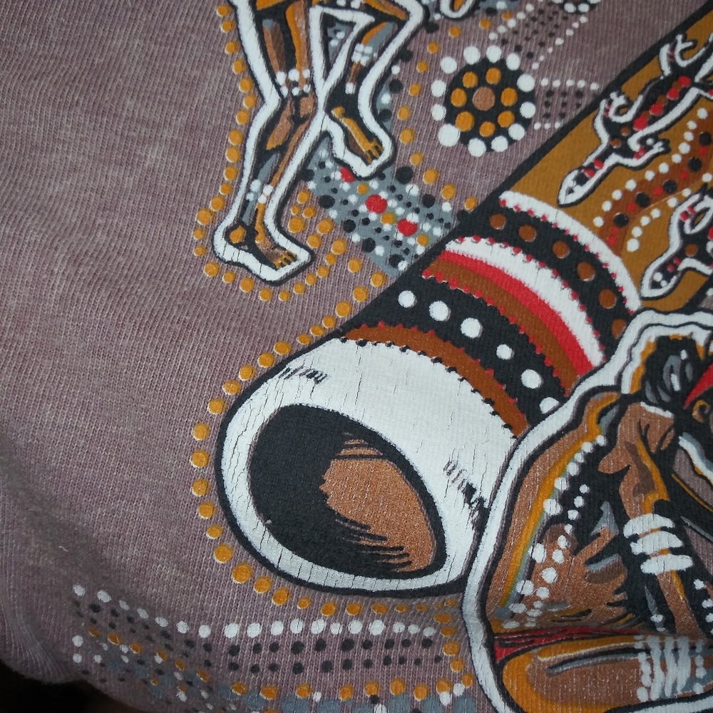 Vintage Danny Eastwood Aboriginal Art Australia "The Corroboree" Gooses T-Shirt - Picture 6 of 11
